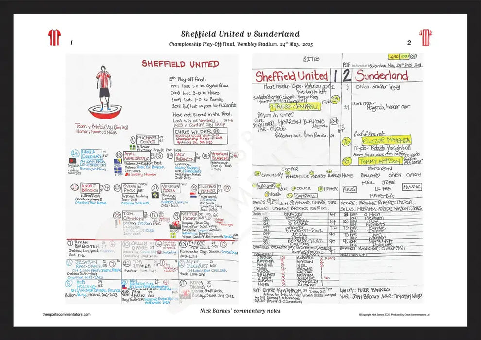 FOOTBALL Sheffield United v Sunderland. Championship Playoff Final. Wembley Stadium. 24 May 2025. Nick Barnes. Picture