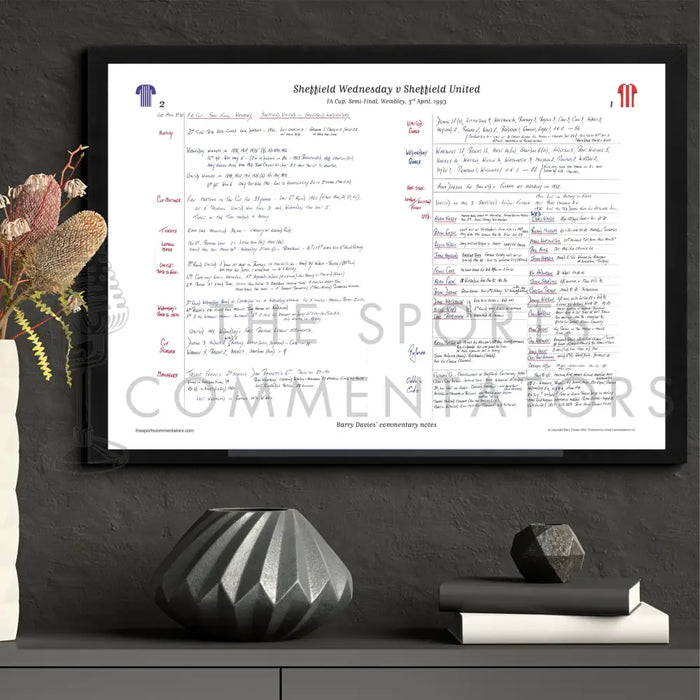 FOOTBALL Sheffield Wednesday v Sheffield United FA Cup Semi Final Wembley Stadium 3 April 1993. Barry Davies. Picture