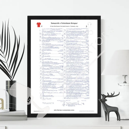 FOOTBALL Tamworth v Tottenham Hotspur FA Cup Third Round The Lamb Ground January 12 2025. John Murray. Picture Frames