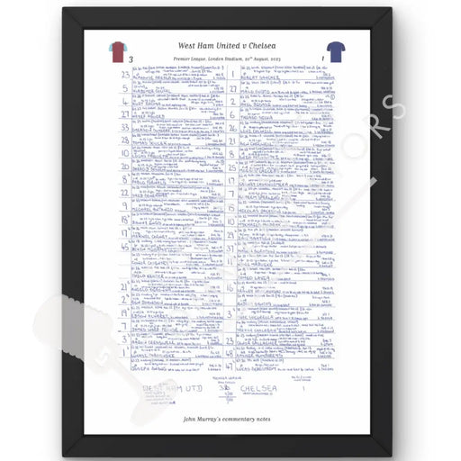 FOOTBALL West Ham United v Chelsea Premier League London Stadium August 20 2023. A3 Framed Print Picture Frames