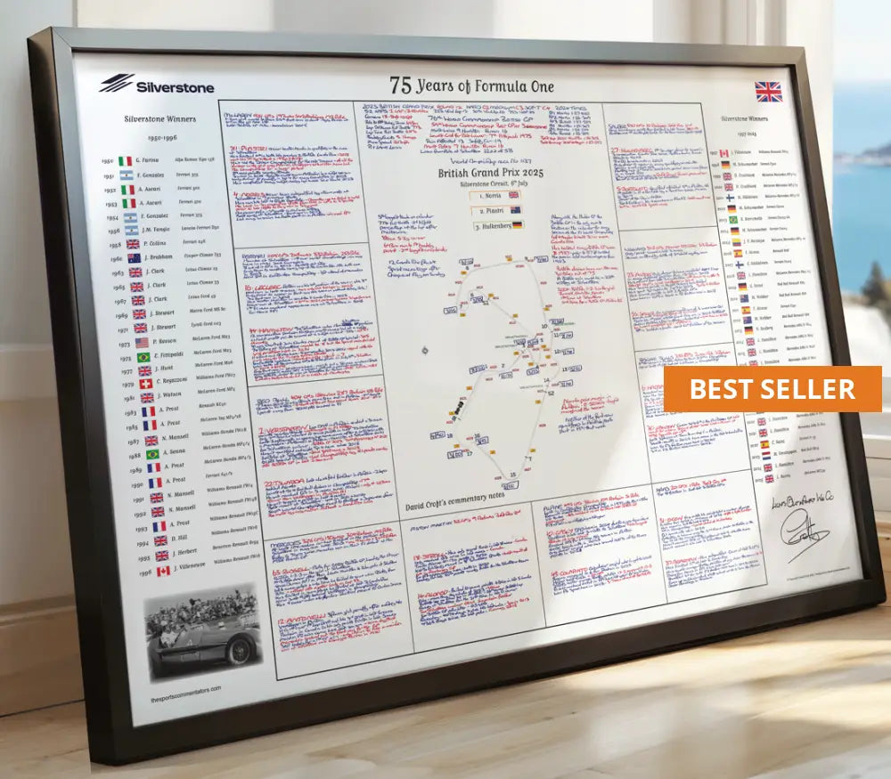 FORMULA 1 75 Years of F1 Silverstone Special British Grand Prix Silverstone 6 July 2025. David Croft. - A2 (framed