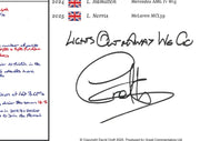 Formula 1 75 Years of F1 Silverstone Special British Grand Prix Silverstone 6 July 2025. David Croft. A2 Signed (framed