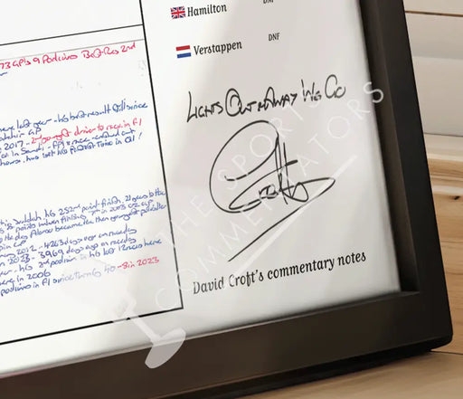 Formula 1 Australian Grand Prix Albert Park Grand Prix Circuit Melbourne. 24 March 2024. David Croft. A2 Signed (framed