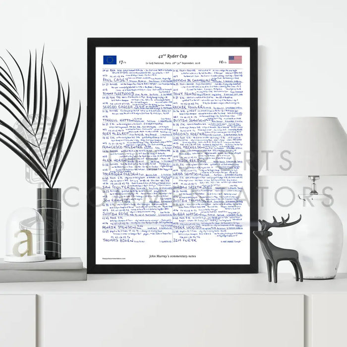GOLF 42nd Ryder Cup Le Golf National Paris September 2018. John Murray. Picture Frames