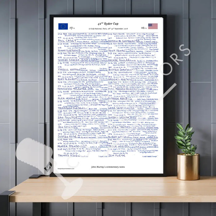 GOLF 44th Ryder Cup Marco Simone Golf and Country Club Rome September 2023. John Murray Picture Frames