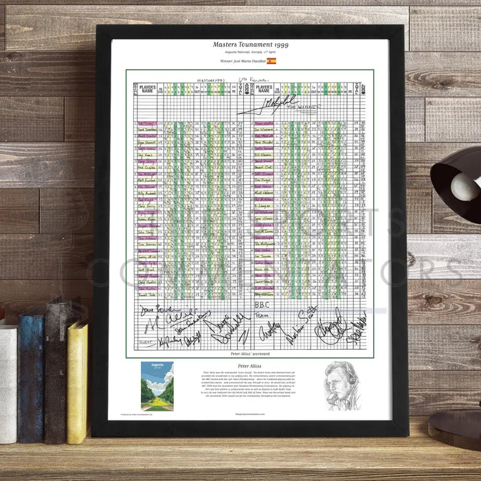 GOLF Jose Maria Olazabal wins the Masters Tournament Augusta National Georgia 11th April 1999. Peter Alliss. Picture