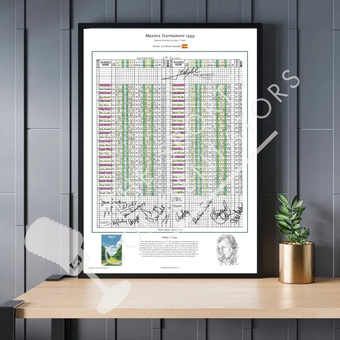 GOLF Jose Maria Olazabal wins the Masters Tournament Augusta National Georgia 11th April 1999. Peter Alliss. Picture