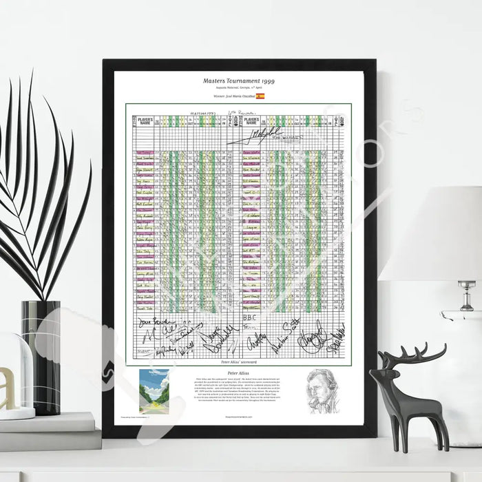 GOLF Jose Maria Olazabal wins the Masters Tournament Augusta National Georgia 11th April 1999. Peter Alliss. Picture