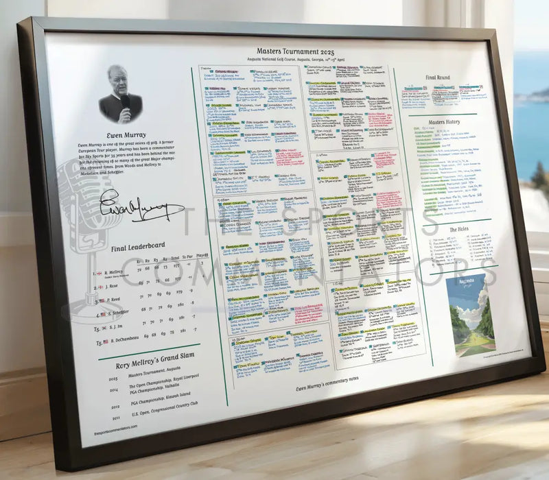 GOLF Masters Tournament Augusta National Georgia USA. 10-13 April 2025. Ewen Murray A2 Framed and Signed print Picture