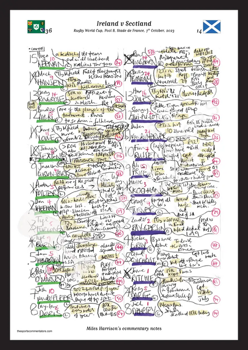 Ireland v Scotland Rugby World Cup Stade de France 7 October 2023. Miles Harrison A3 Framed Print Picture Frames