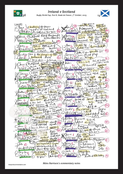 Ireland v Scotland Rugby World Cup Stade de France 7 October 2023. Miles Harrison A3 Framed Print Picture Frames