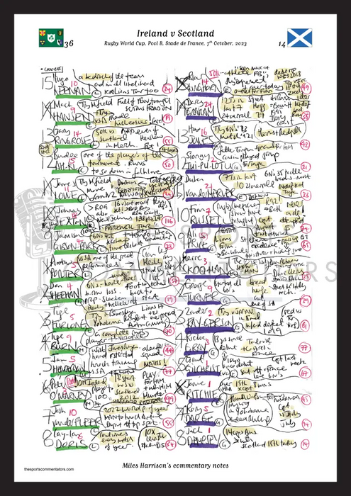 Ireland v Scotland Rugby World Cup Stade de France 7 October 2023. Miles Harrison A3 Framed Print Picture Frames