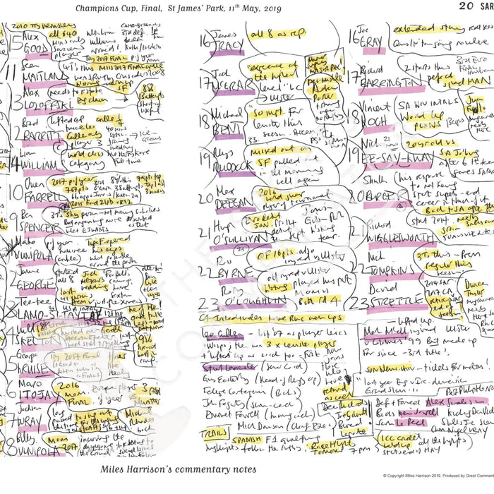 RUGBY Champions Cup Final Leinster v Saracens St James Park 11 May 2019. Miles Harrison Picture Frames