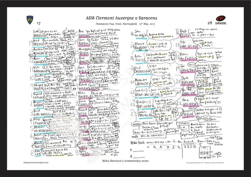 RUGBY Clermont Auvergne v Saracens Champions Cup Final Murrayfield 13 May 2017. Miles Harrison. A3 Framed Print Picture