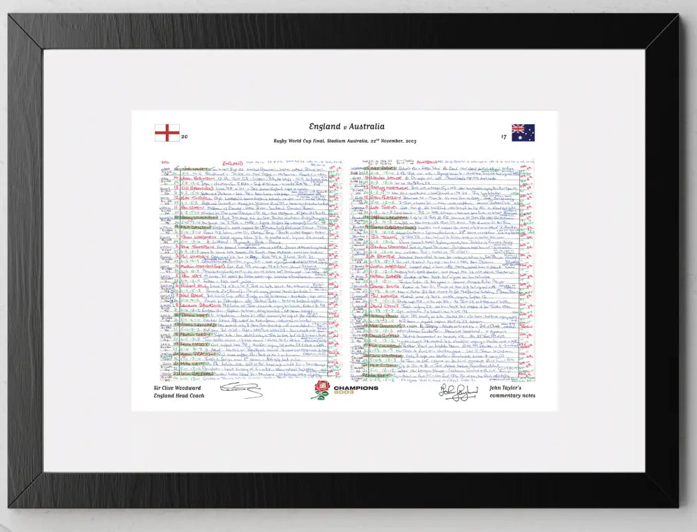 RUGBY UNION 2003 Champions Limited Edition. England v Australia Rugby World Cup Final Stadium Australia Sydney.
