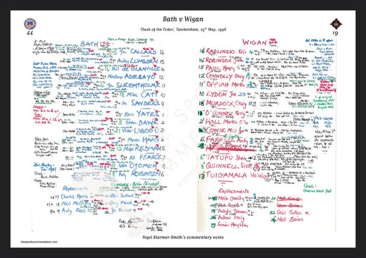 RUGBY UNION Bath v Wigan Clash of the Codes Twickenham. May 25 1996. Nigel Starmer-Smith. A3 Framed Print Picture Frames