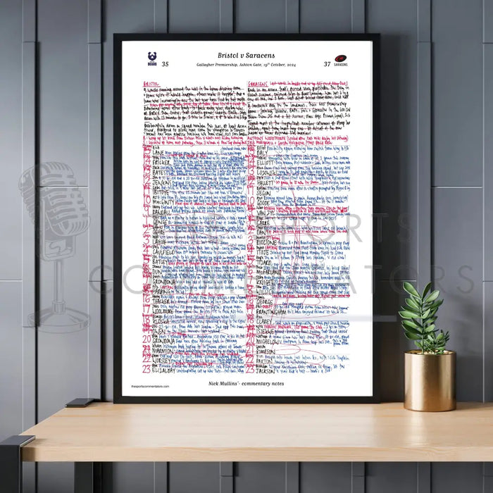 RUGBY UNION Bristol v Saracens Premiership Ashton Gate 19 Oct 2024. Nick Mullins Picture Frames