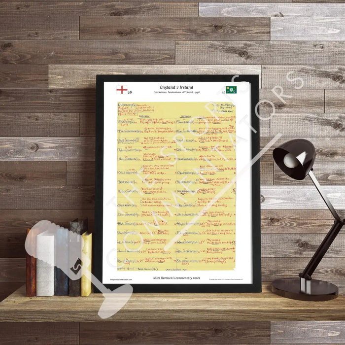 RUGBY UNION England v Ireland Five Nations Twickenham 16 March 1996. Miles Harrison. Picture Frames