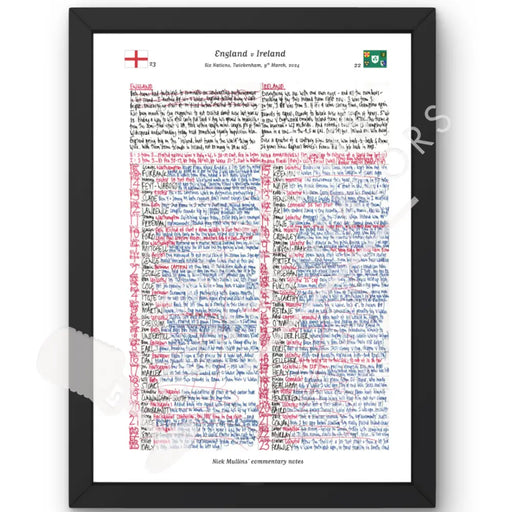 RUGBY UNION England v Ireland Six Nations Twickenham London. March 9 2024. Nick Mullins. Framed print