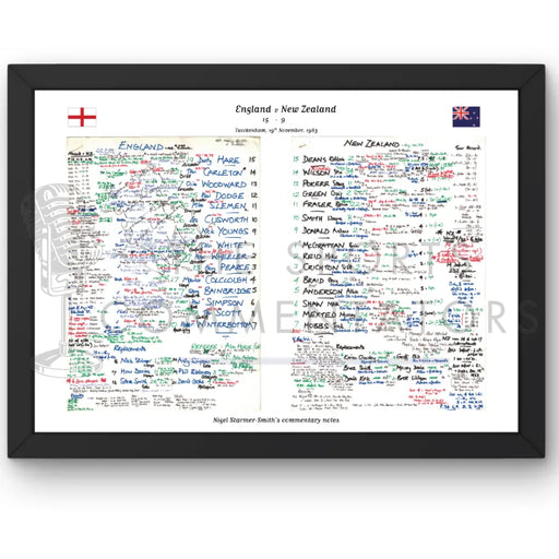 RUGBY UNION England v New Zealand Twickenham London. November 19 1983. Nigel Starmer-Smith. A3 Framed Print Picture