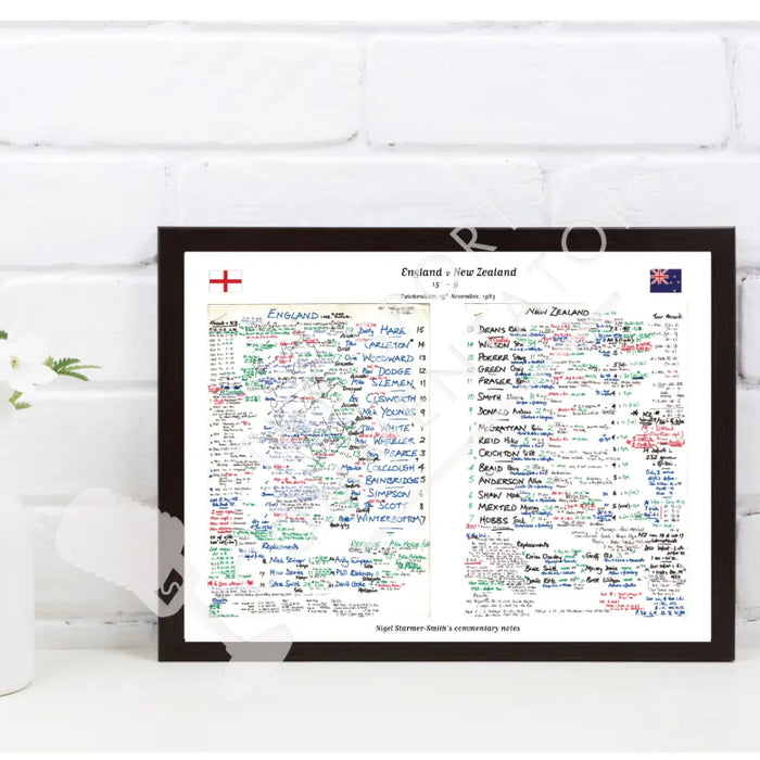 RUGBY UNION England v New Zealand Twickenham London. November 19 1983. Nigel Starmer-Smith. Picture Frames