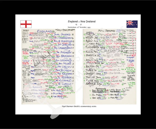 RUGBY UNION England v New Zealand Twickenham London. November 27 1993. Nigel Starmer-Smith.