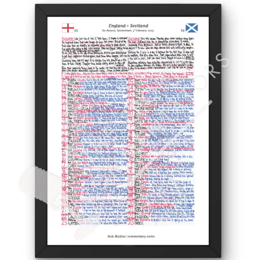 RUGBY UNION England v Scotland Six Nations Twickenham London. February 4 2023. Nick Mullins. A3 Framed Print