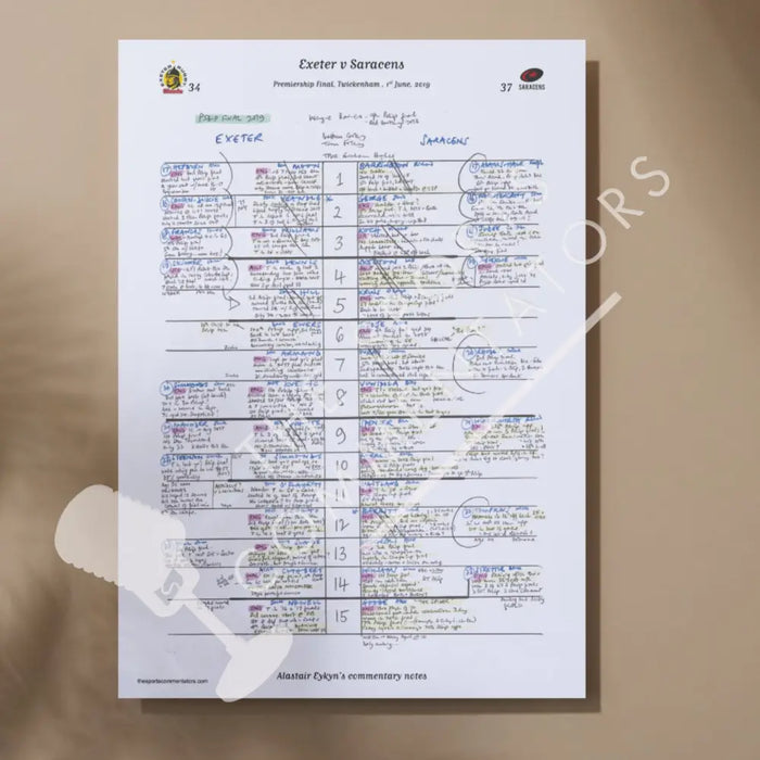 RUGBY UNION Exeter v Saracens Premiership Final Twickenham London. 1 Jun 2019. Alastair Eykyn. A3 Print Only Picture