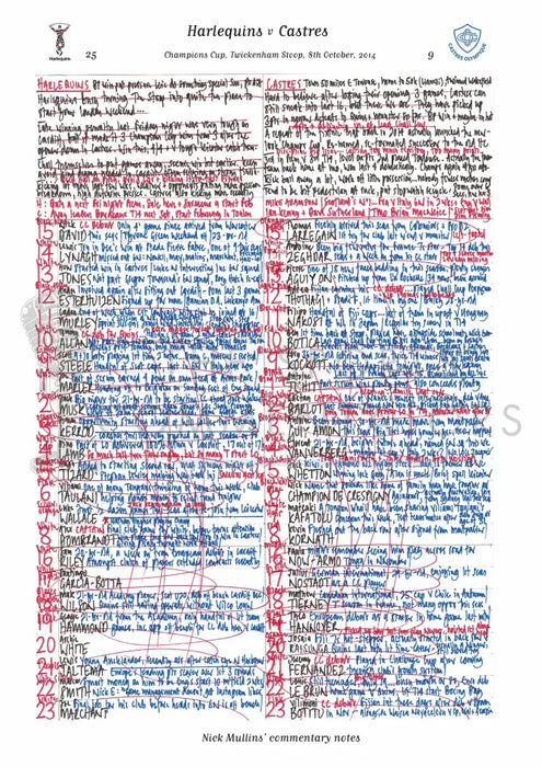 RUGBY UNION Harlequins v Castres Twickenham Stoop London. October 10 2014. Nick Mullins.