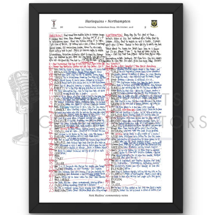 RUGBY UNION Harlequins v Northampton Twickenham Stoop London. October 8 2016. Nick Mullins.