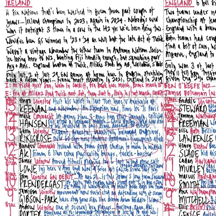 RUGBY UNION Ireland v England Six Nations Aviva Stadium Dublin. February 1 2025. Nick Mullins.