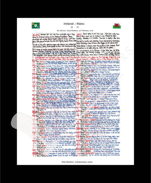 RUGBY UNION Ireland v Wales Six Nations Aviva Stadium Dublin. February 24 2018. Nick Mullins.