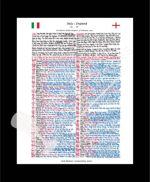 RUGBY UNION Italy v England Six Nations Stadio Olimpico Rome. February 3 2024. Nick Mullins.