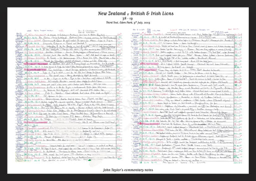 RUGBY UNION New Zealand v British & Irish Lions Third Test Eden Park Auckland. July 9 2005. John Taylor. A3 Framed