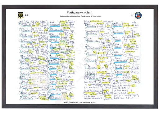 RUGBY UNION Northampton v Bath Gallagher Premiership Final Twickenham London. June 8 2024. Miles Harrison. A3 Framed