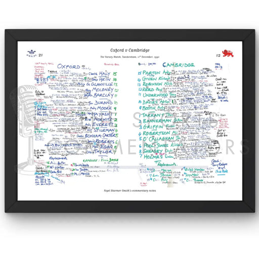 RUGBY UNION Oxford v Cambridge Varsity Match Twickenham London. Dec 11 1990. Nigel Starmer-Smith. A3 Framed Print