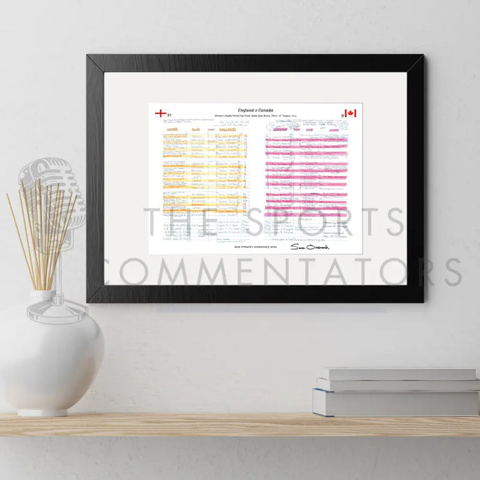 RUGBY UNION * Sara Orchard Limited Edition* England v Canada Women’s Rugby World Cup Final Stade Jean-Bouin Paris.
