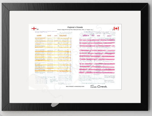 RUGBY UNION * Sara Orchard Limited Edition* England v Canada Women’s Rugby World Cup Final Stade Jean-Bouin Paris.