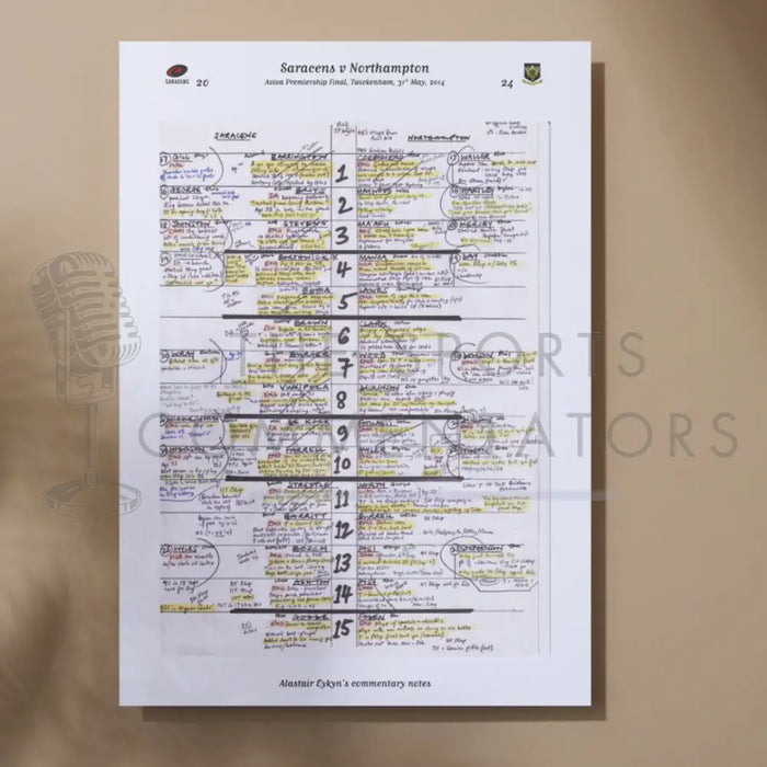 RUGBY UNION Saracens v Northampton Aviva Premiership Final Twickenham London. 31 May 2014. Alastair Eykyn. A3 Print