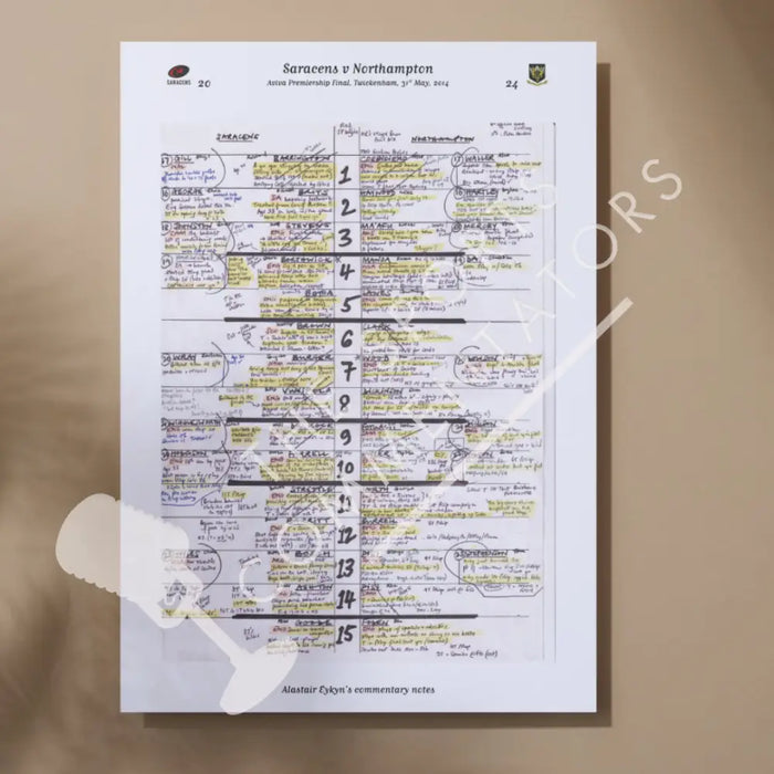 RUGBY UNION Saracens v Northampton Aviva Premiership Final Twickenham London. 31 May 2014. Alastair Eykyn. A3 Print