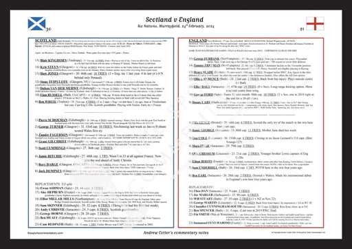 RUGBY UNION Scotland v England Six Nations Murrayfield. February 24 2024. Andrew Cotter. A3 Framed Print