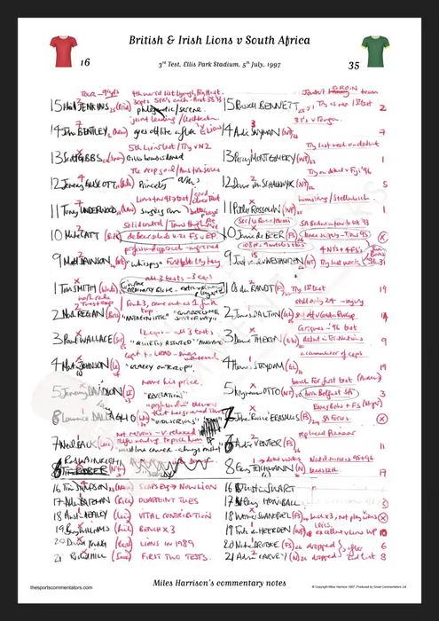 RUGBY UNION South Africa v British & Irish Lions Lions Tour 3rd Test Ellis Park Stadium Johannesburg. July 5 1997.