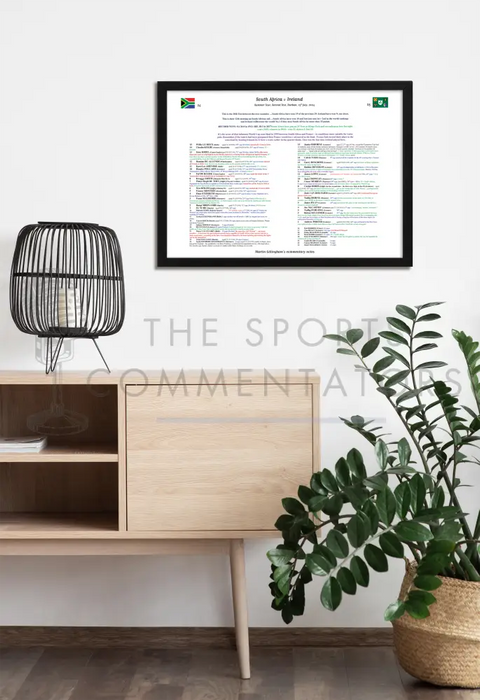 RUGBY UNION South Africa v Ireland Summer Tour Second Test Durban July 13 2024. Martin Gillingham Picture Frames