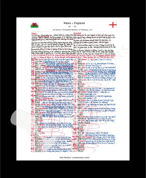 RUGBY UNION Wales v England Six Nations Principality Stadium Cardiff. February 27 2021. Nick Mullins.