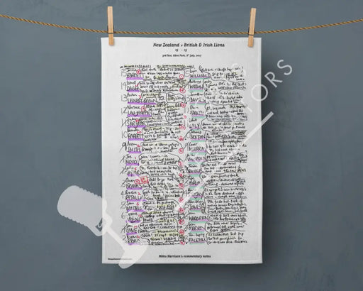 Tea Towel: British and Irish Lions v New Zealand 3rd Test Eden Park July 8 2017. Miles Harrison Tea Towel