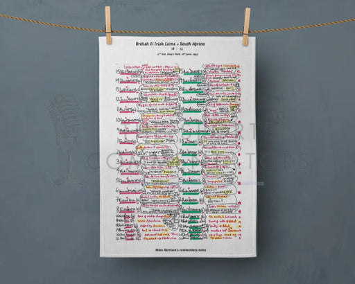 Tea Towel: British and Irish Lions v South Africa 2nd Test Kings Park June 28 1997. Miles Harrison Tea Towel