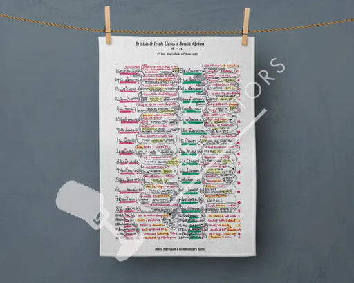 Tea Towel: British and Irish Lions v South Africa 2nd Test Kings Park June 28 1997. Miles Harrison Tea Towel