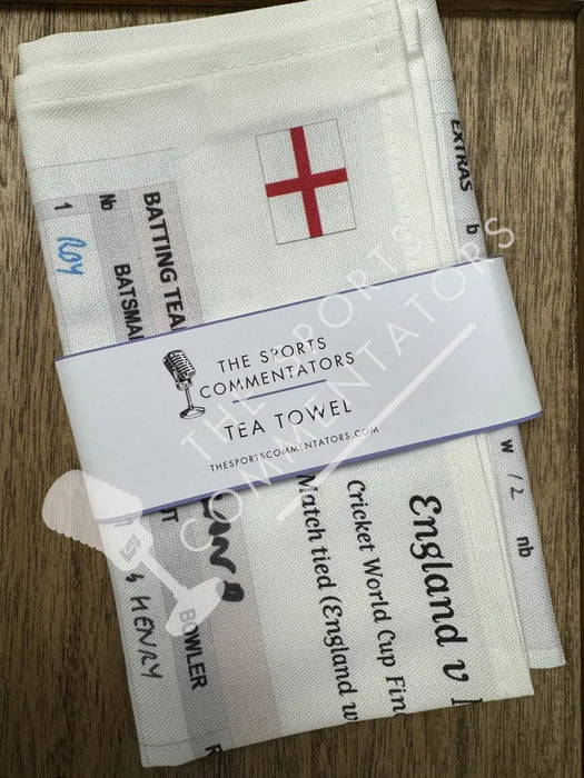 Tea Towel: Cricket World Cup Final England v New Zealand Lord’s 2019. Andy Zaltzman Tea Towel