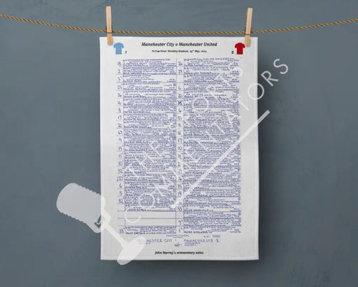 Tea Towel: FA Cup Final 2024 Manchester City v Manchester United. John Murray Tea Towel