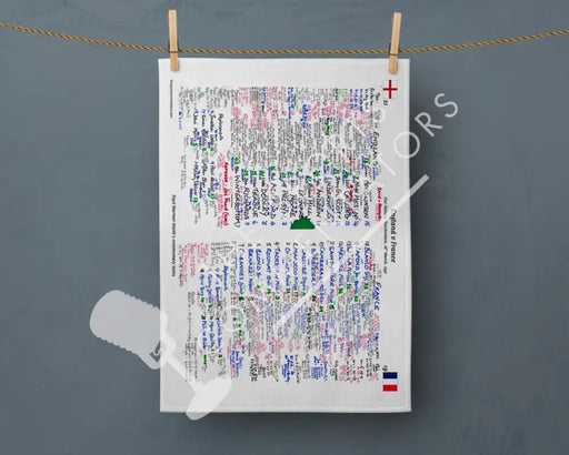 Tea Towel: Five Nations. England v France Twickenham 16 March 1991. Nigel Starmer-Smith Tea Towel